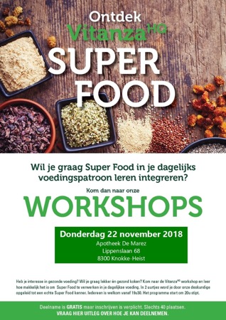 Gratis workshop Superfood Vitanza: 22 november 2018 (verlopen)